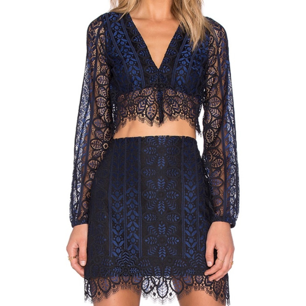 For Love & Lemons Layla lace top. Size Medium